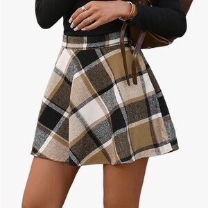 ZAFUL Women Plaid Print Short A-Line Skirt
